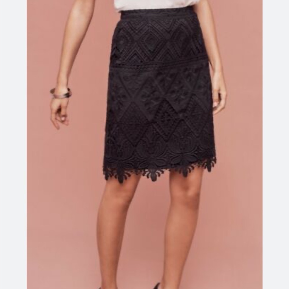Anthropologie Moulinette Soeurs Garden Silhouette Lace Skirt‎ Size 2 - Picture 2 of 11